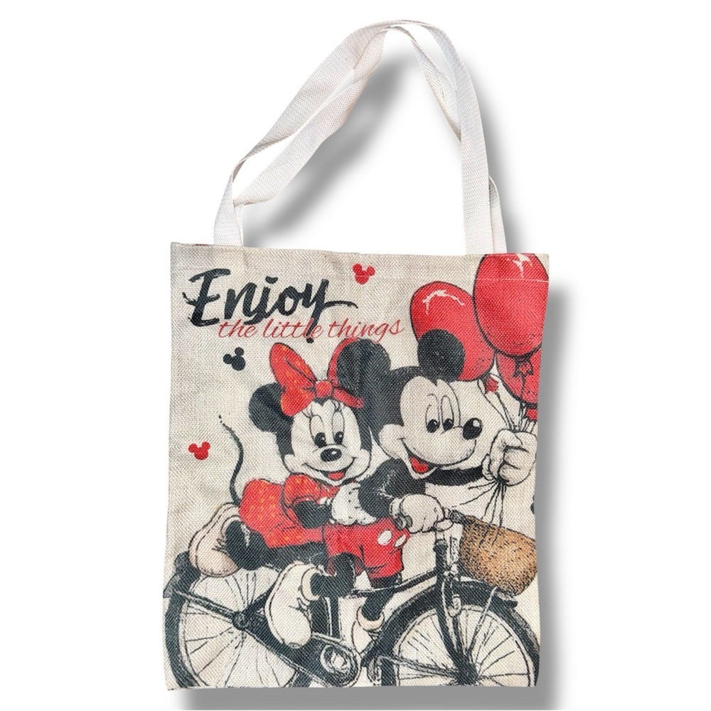 Disney Mickey and Minnie Canvas Tote Bag- NWOT